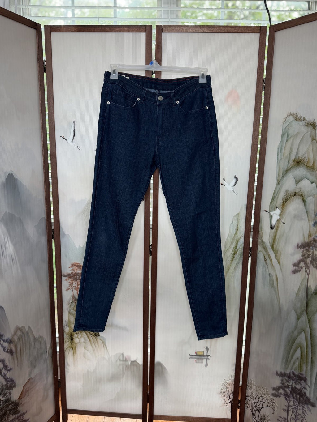 American Giant 218 Skinny Jeans Women's 30 Midtown Dark Wash Stretch Made USA
