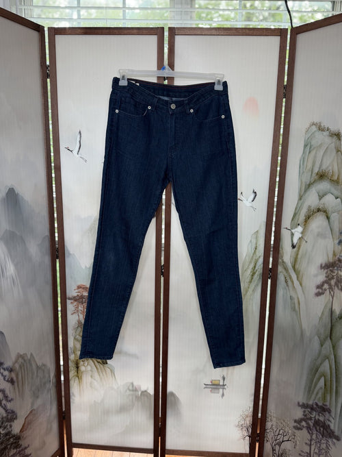 American Giant 218 Skinny Jeans Women's 30 Midtown Dark Wash Stretch Made USA