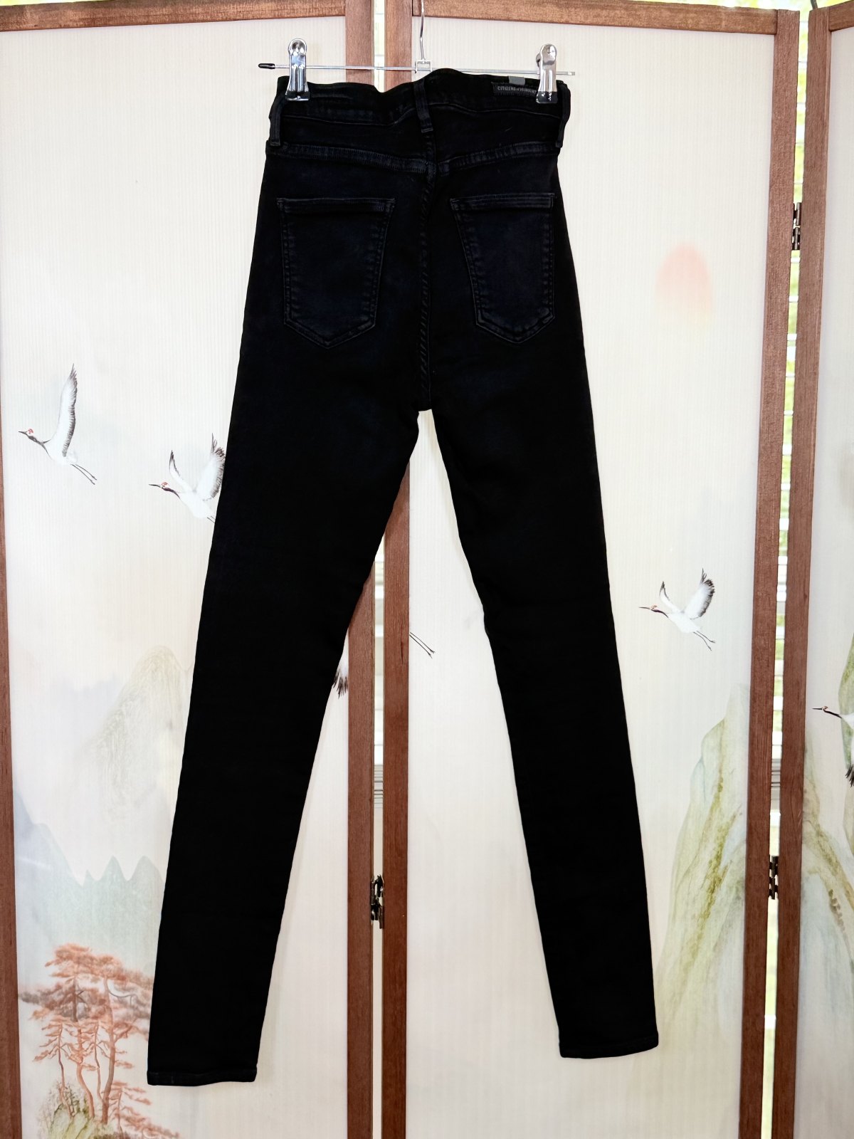 Citizens of Humanity Black Rocket Petite High Rise Skinny Jeans Women's Size 23 USA Premium Stretch Denim