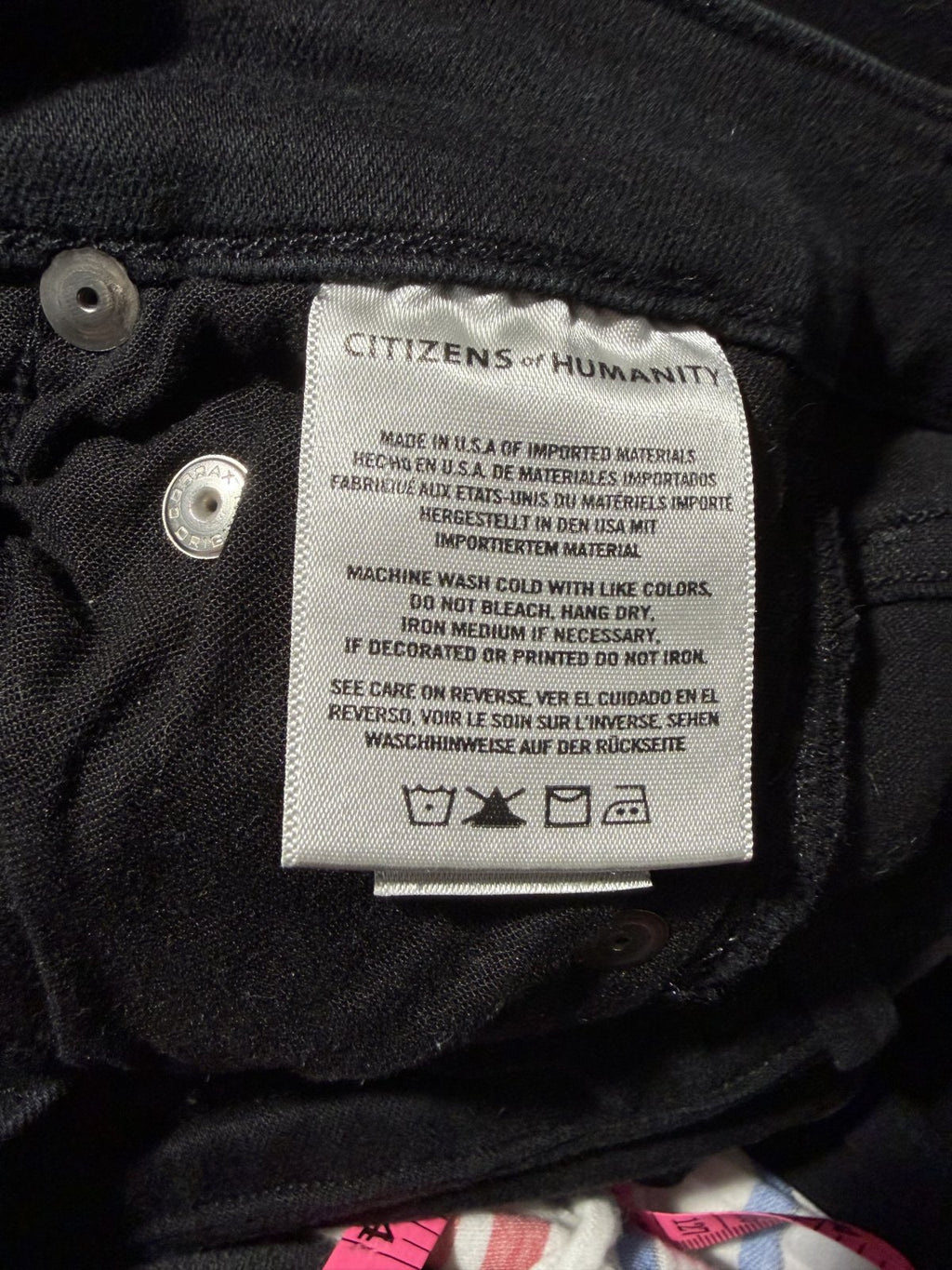 Citizens of Humanity Black Rocket Petite High Rise Skinny Jeans Women's Size 23 USA Premium Stretch Denim