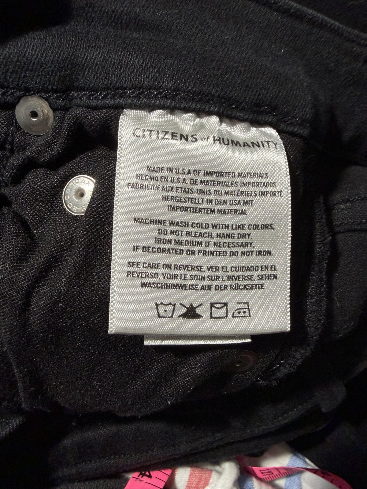 Citizens of Humanity Black Rocket Petite High Rise Skinny Jeans Women's Size 23 USA Premium Stretch Denim