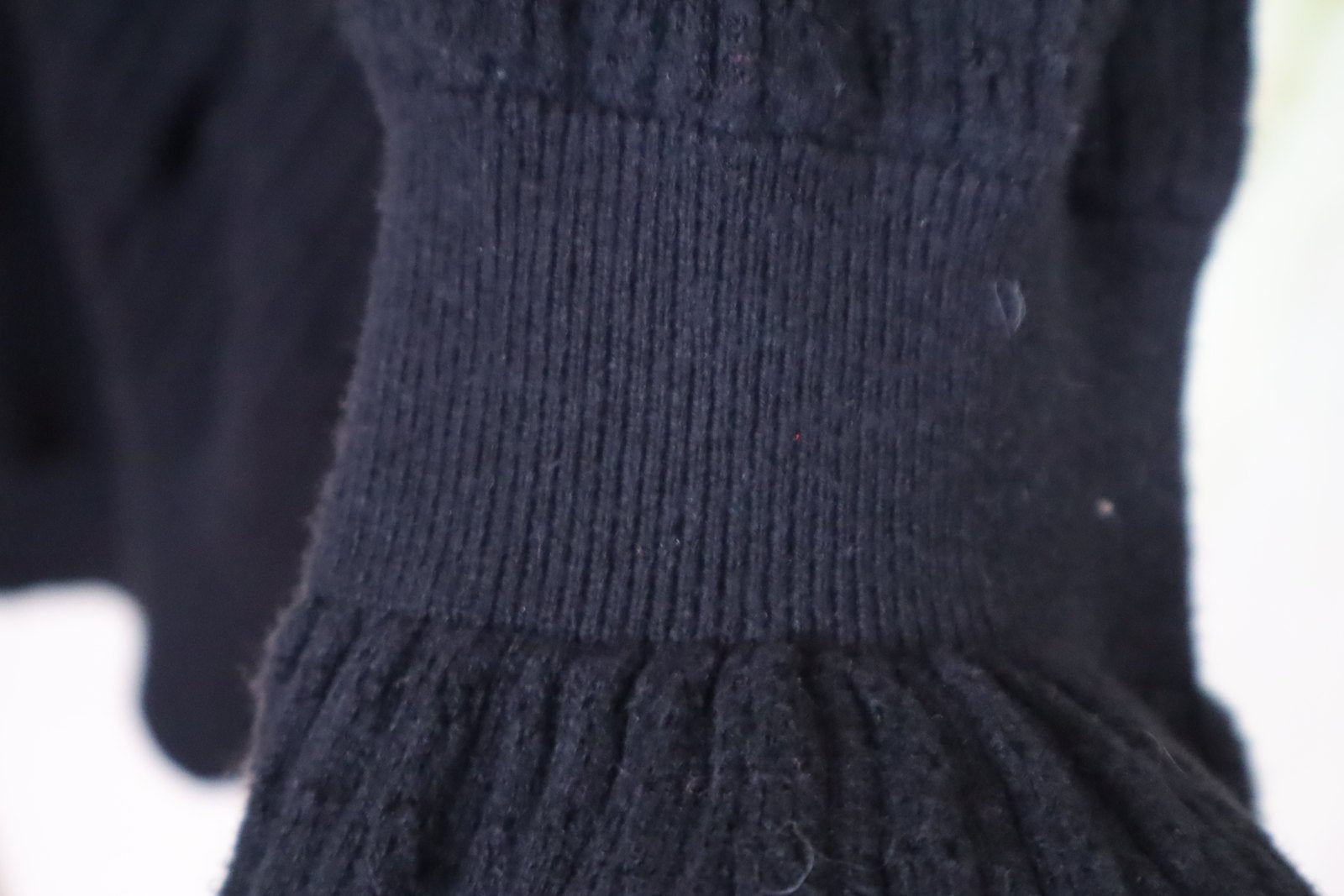 PAIGE Black Pointelle Knit Sweater | Silk Blend Ruffle Sleeve Women's Small