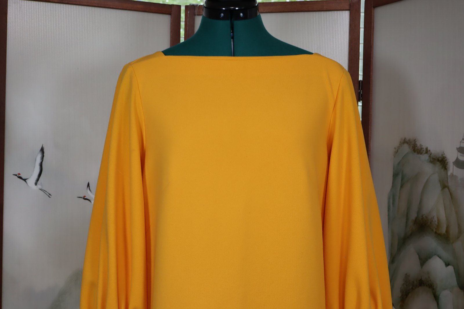 Tibi Mustard Shift Dress | Balloon Sleeve Designer Dress Size 6