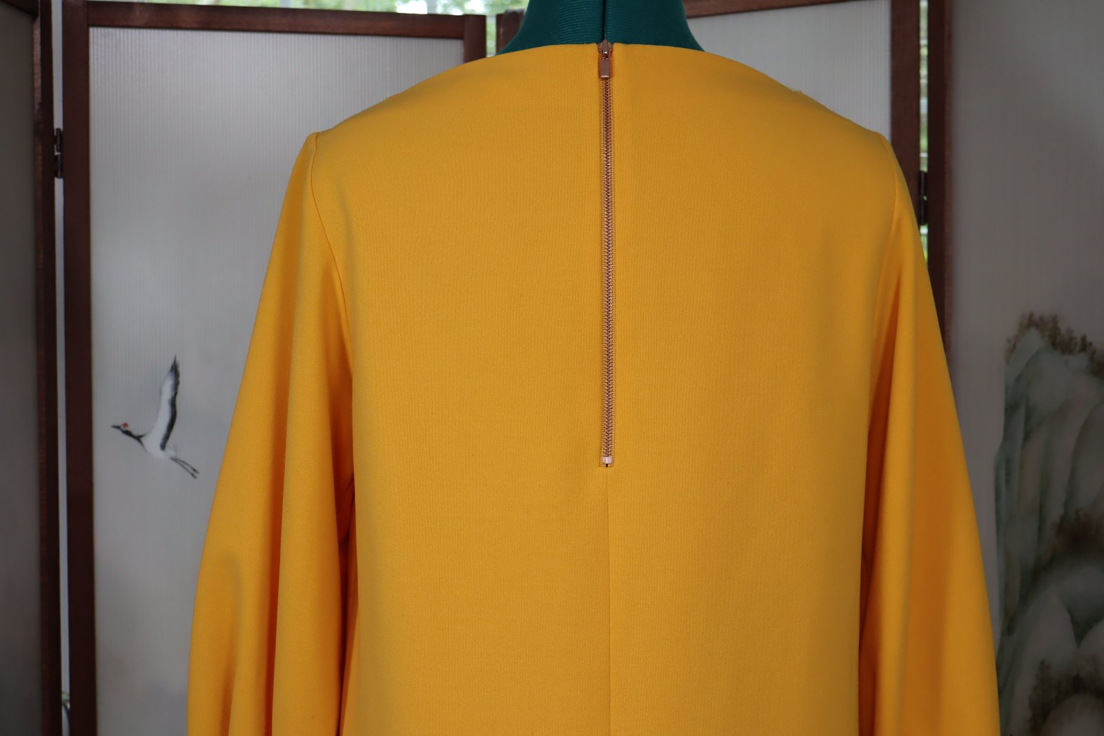 Tibi Mustard Shift Dress | Balloon Sleeve Designer Dress Size 6